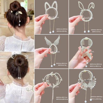 Children's ball head fixed artifact Pearl Rhinestone grip clip does not hurt the hair back of the head ponytail buckle girl hairpin headdress