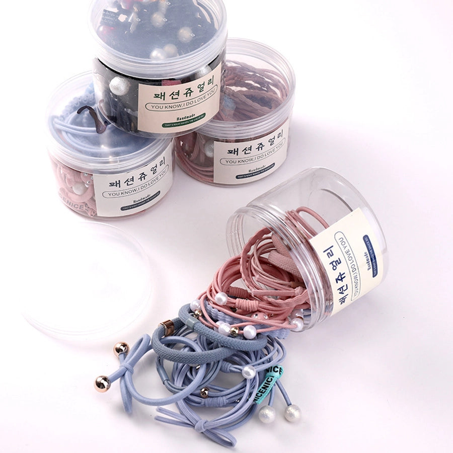 women's simple style geometric polyester pearl hair tie