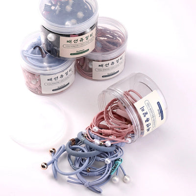 women's simple style geometric polyester pearl hair tie