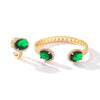 Jewelry Retro Oval Copper Zircon Rings Bracelets Jewelry Set