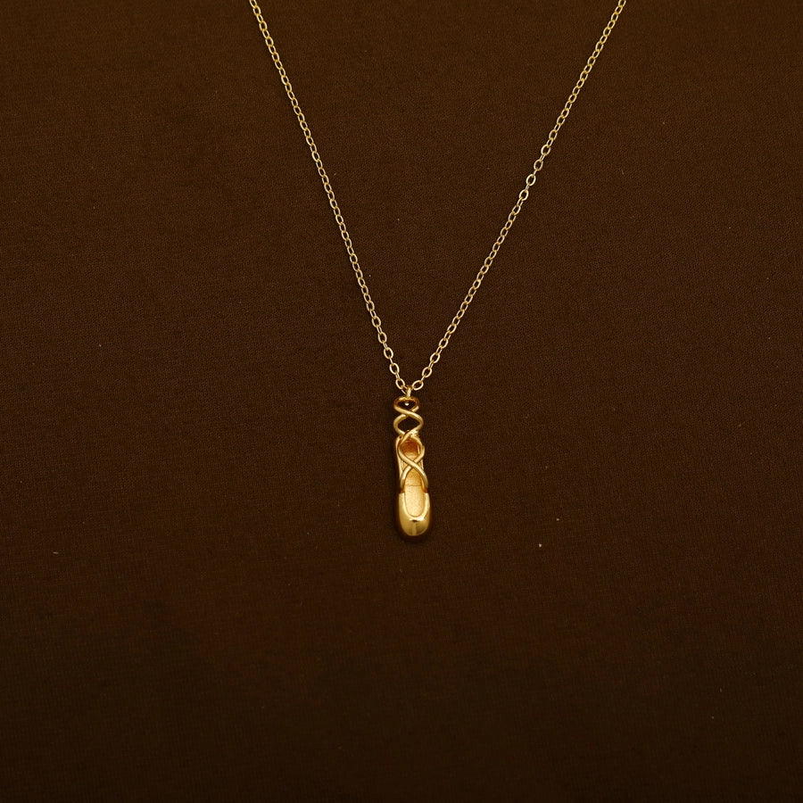 Copper 16K Gold Plated White Gold Plated Color Block Dancing shoes Pendant Necklace