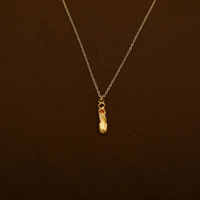 Copper 16K Gold Plated White Gold Plated Color Block Dancing shoes Pendant Necklace