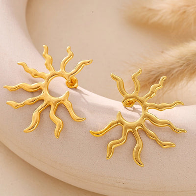 1 Pair Elegant Preppy Style Artistic Sun 304 Stainless Steel 18K Gold Plated Ear Studs