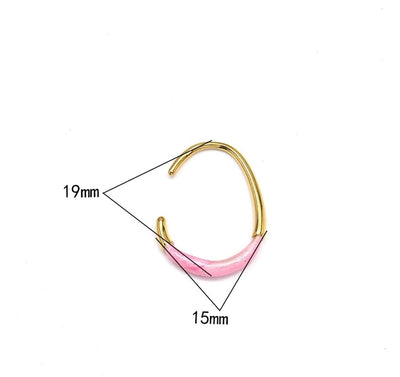 1 Pair Elegant C Shape Geometric Enamel Titanium Steel Ear Studs