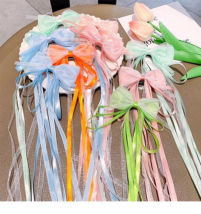 Children's super fairy bow ribbon hairpin baby Chinese style braided hair headwear girl ancient style hanfu hairpin hair accessories
