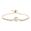 Copper Inlay Letter Zircon Bracelets