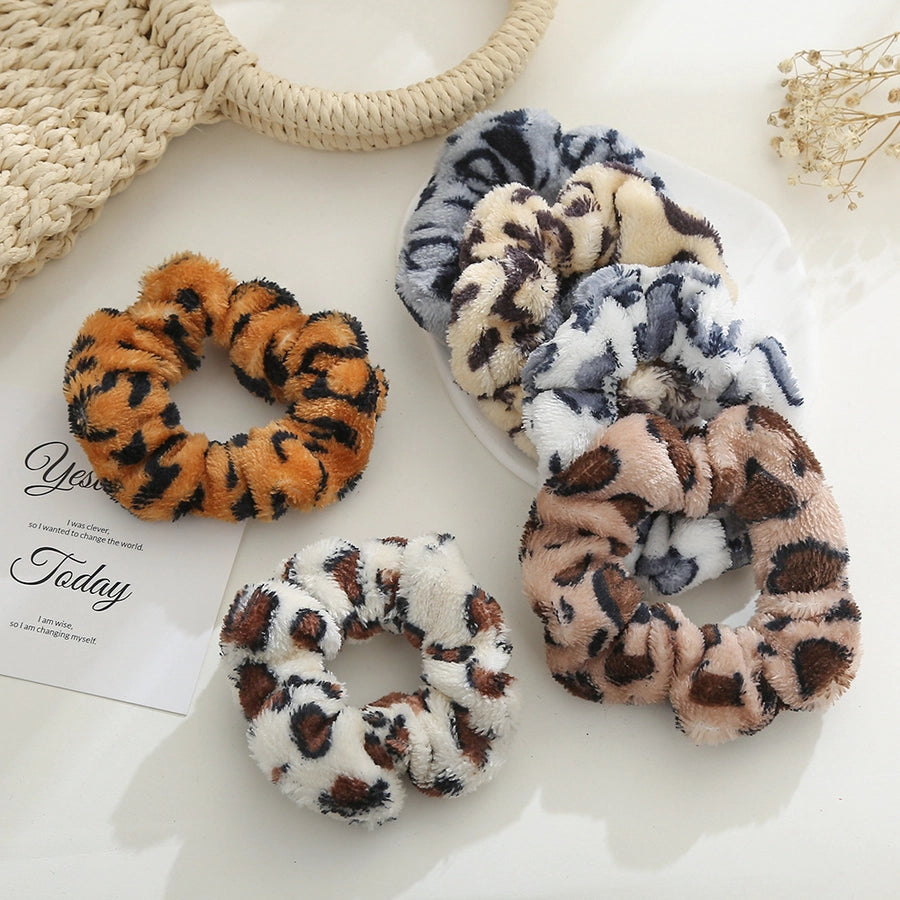 cute sweet color block cloth rib-knit hair tie