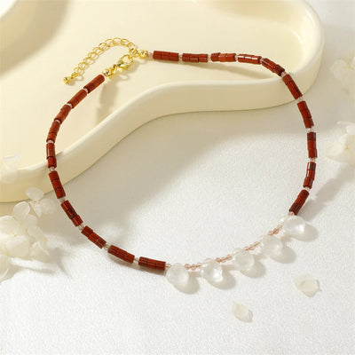 Ethnic Style Water Droplets natural stone Copper Pendant Necklace In Bulk