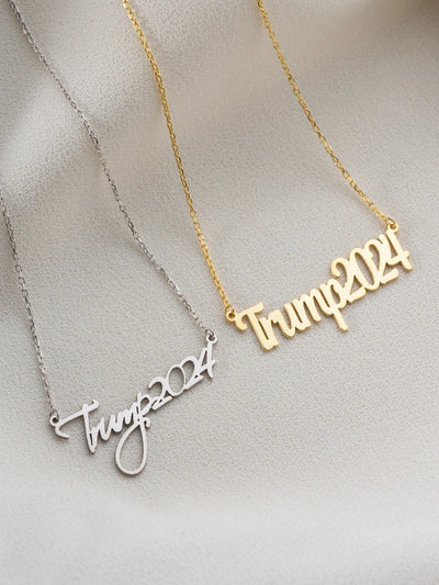 Jewelry Retro Funny Novelty Donald Trump Letter 316 Stainless Steel  Pendant Necklace