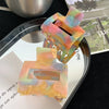 simple style classic style color block acetic acid sheets printing hair claws
