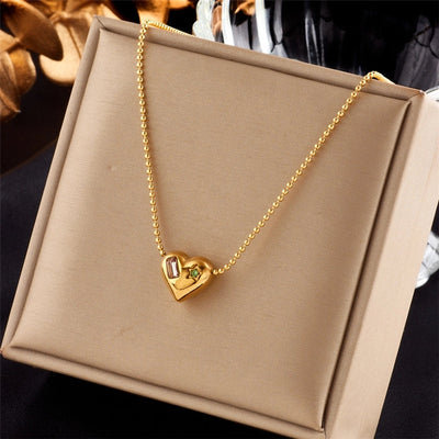 Jewelry Simple Style Star Heart Shape Titanium Steel Plating Necklace