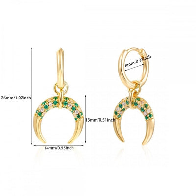 1 Pair Elegant Simple Style Geometric Copper Zircon 24K Gold Plated Hoop Earrings