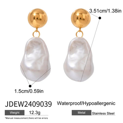 1 Pair Simple Style Classic Style Geometric 304 Stainless Steel Drop Earrings