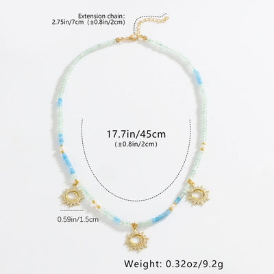 Copper Gold Plated Plating Inlay Sun Zircon Pendant Necklace