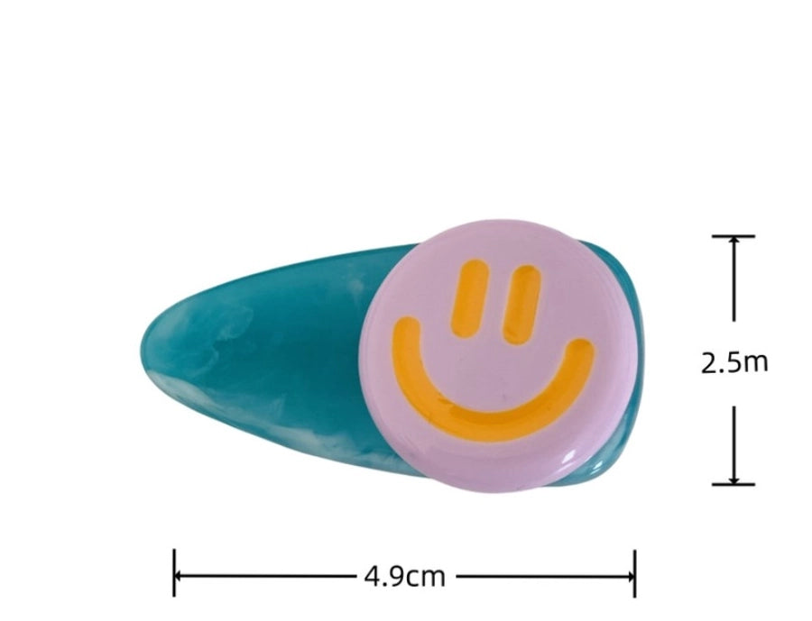 cute simple style Smile face arylic hair clip