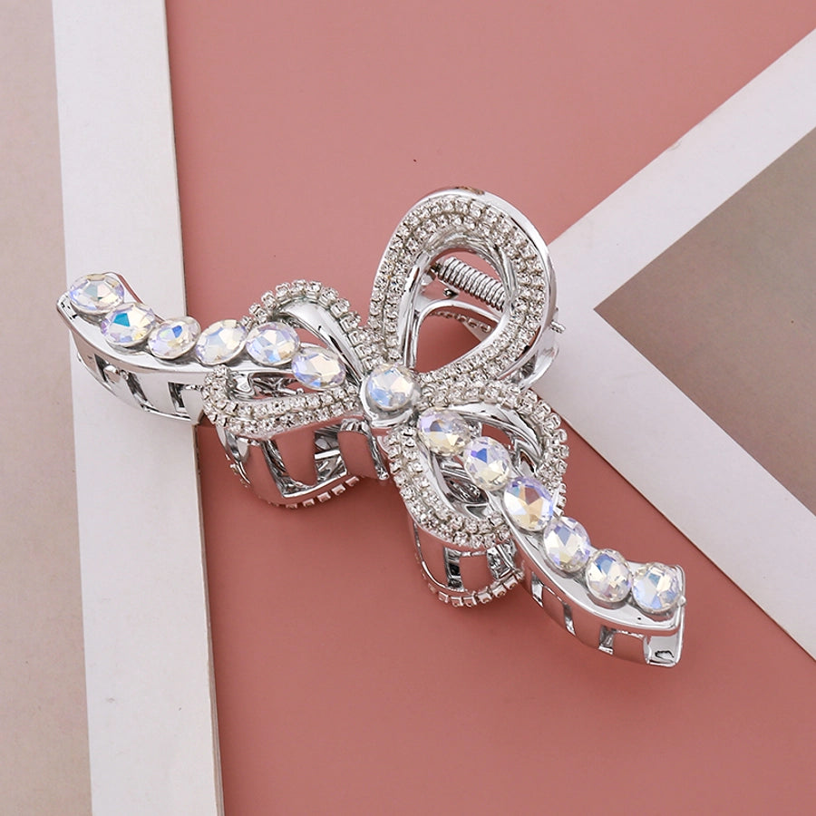 Women's Classic Style Shiny Bow Knot Acetic acid sheets Inlay Rhinestones Glass Hair Claws