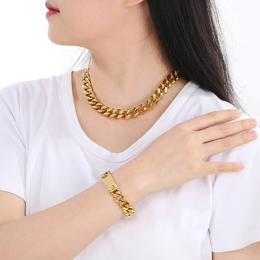 Trendy Unique Fashion Stainless Steel Cuban Link Chain Bracelet