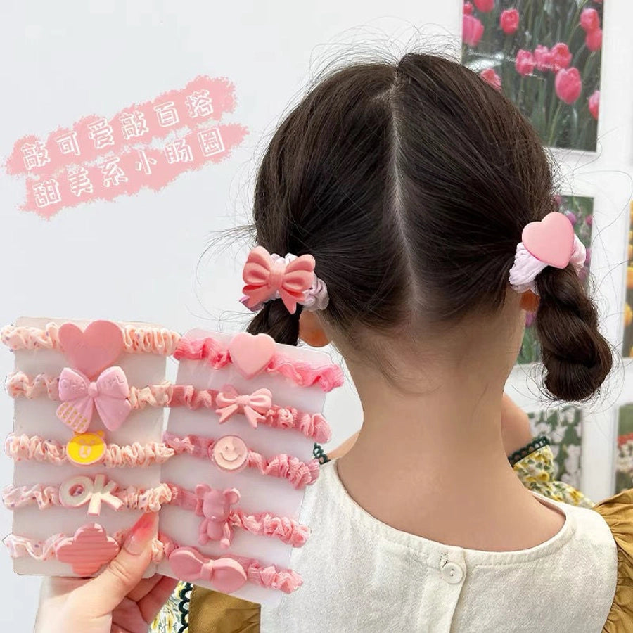 cute bow knot cloth hair tie 1 set