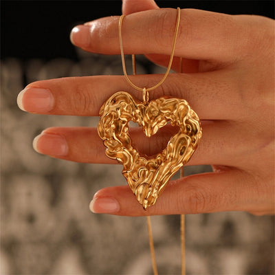 Jewelry Simple Style Classic Style Heart Shape 304 Stainless Steel Plating Pendant Necklace
