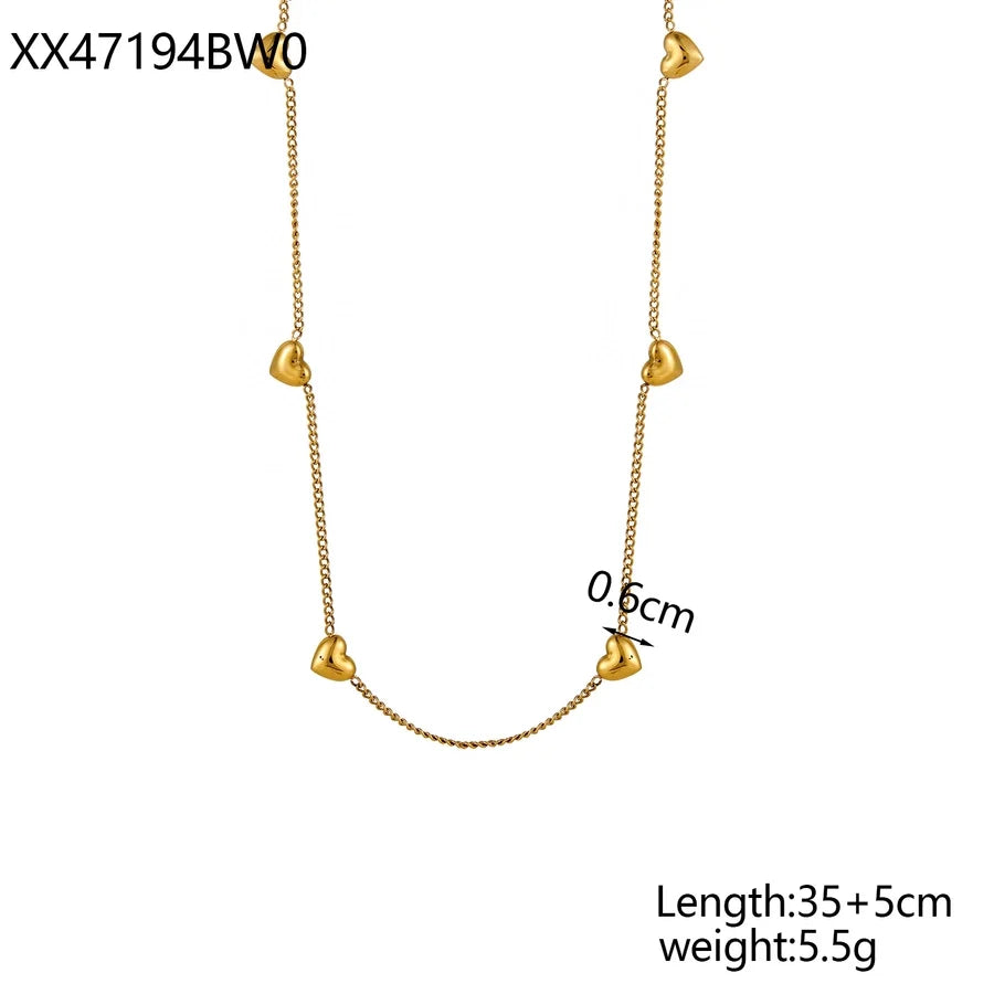 Jewelry Elegant Glam Letter 304 Stainless Steel Zircon 18K Gold Plated Pendant Necklace