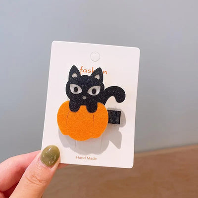 Halloween Cool Style Girl'S Pumpkin Cat Ghost Felt Hair Clip