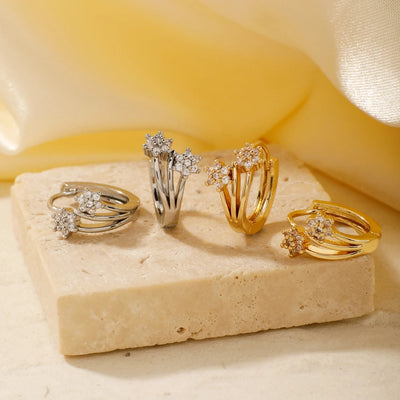 1 Pair Elegant Basic Geometric Inlay Copper Zircon K Gold Plated Rhodium Plated Ear clip