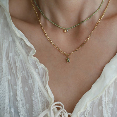 Jewelry Retro Simple Style Round Square 304 Stainless Steel Zircon Beaded Inlay Pendant Necklace