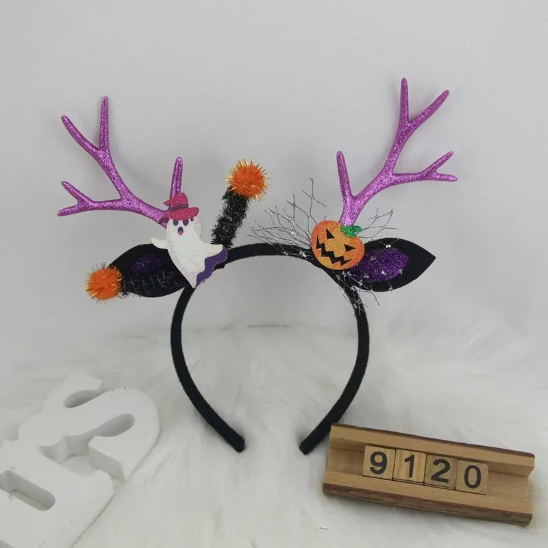 Halloween IG Style Women's Pumpkin Tree Bat Plastic Hair Band