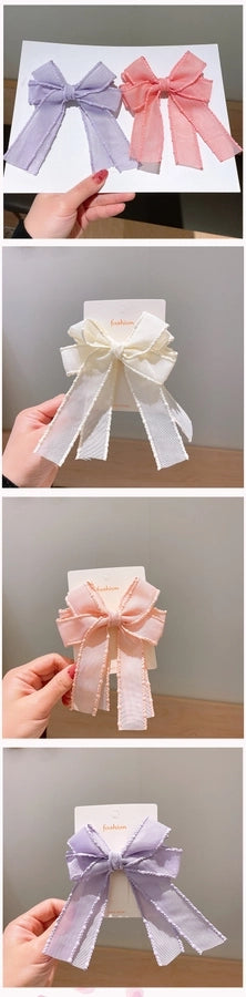 kid's elegant cute bow knot cloth ribbon hair clip