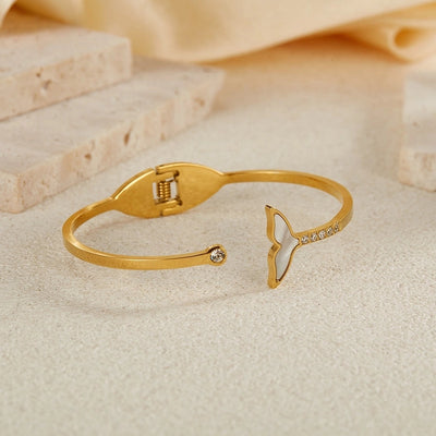 IG Style Simple Style Commute Fish Tail 304 Stainless Steel Bangle In Bulk