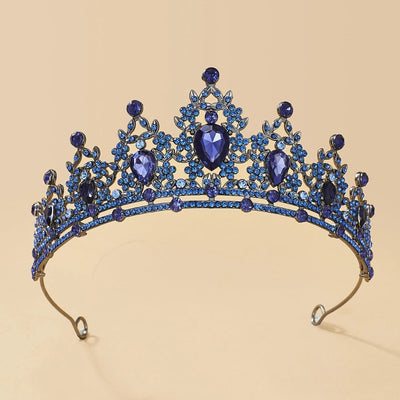 glam luxurious lady crown alloy plating inlay zircon crown