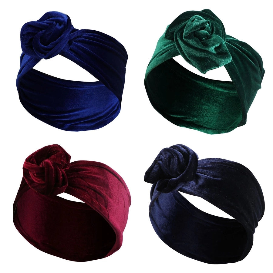streetwear solid color flower cloth rib-knit hair band 1 piece