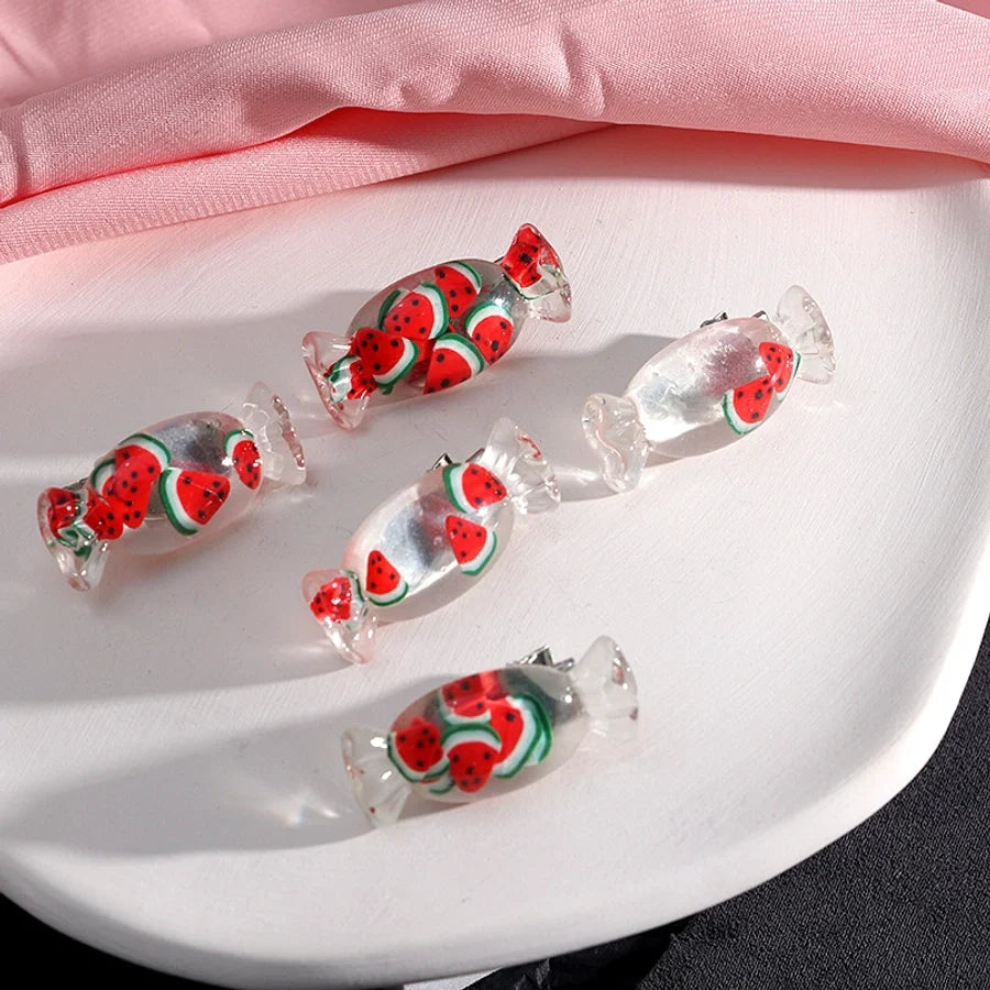 Women's Cute Sweet Heart Shape Plastic Resin Hair Clip