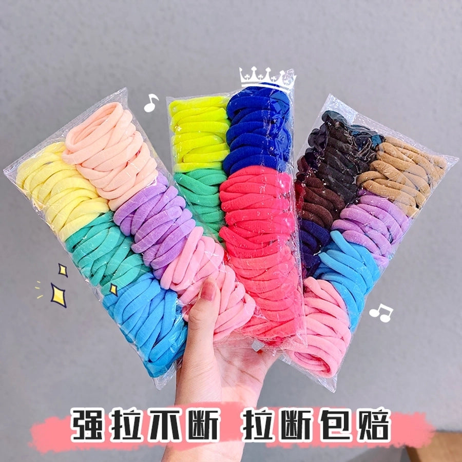 korean candy color towel hair ring combination set simple and versatile rubber band hair headdress