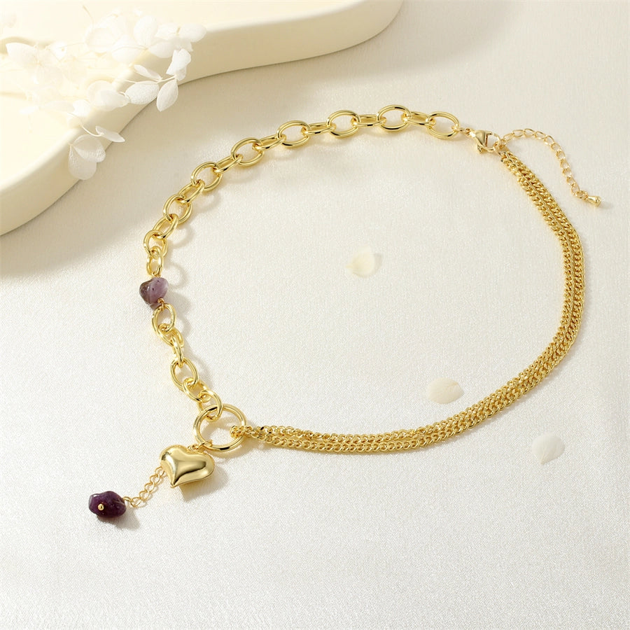 Jewelry Elegant Classic Style Streetwear Heart Shape Copper Bracelets Necklace