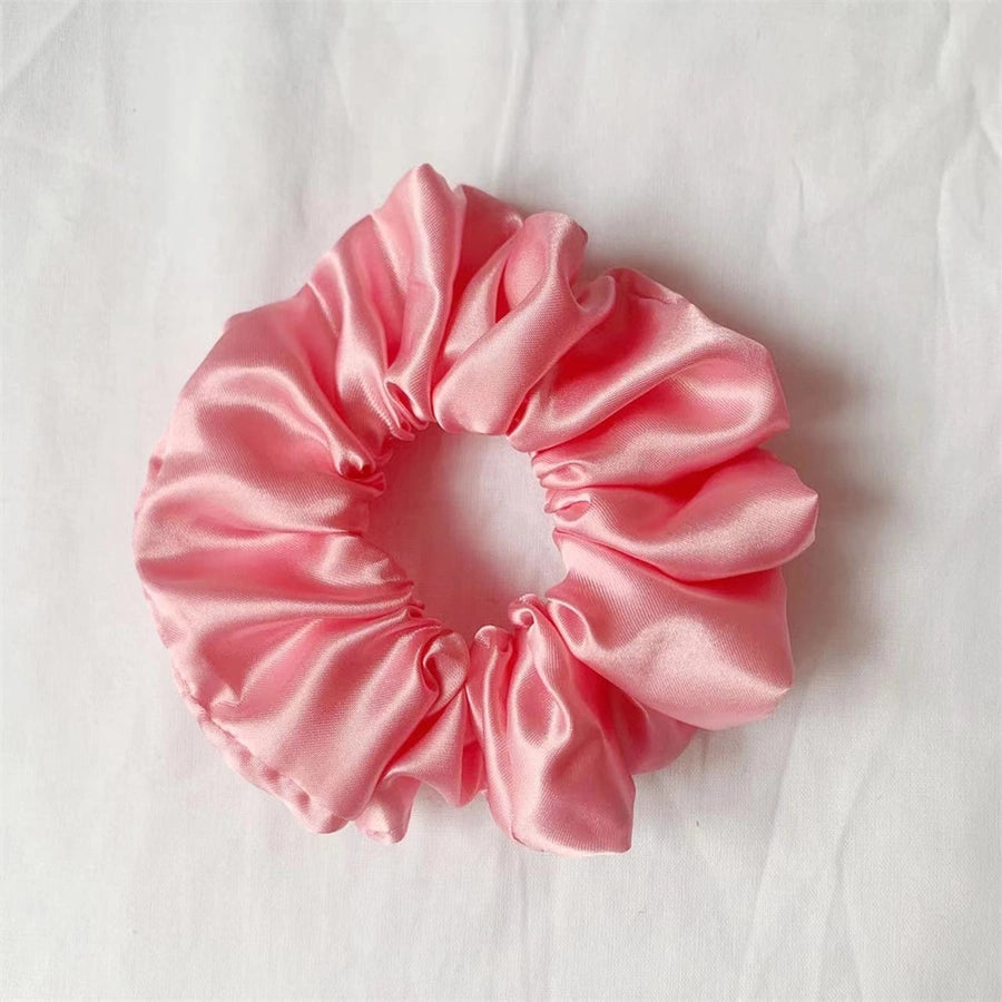 simple style commute solid color cloth handmade pleated hair tie