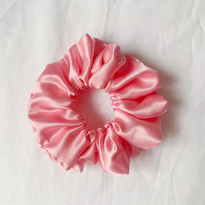 simple style commute solid color cloth handmade pleated hair tie