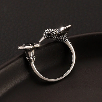 Jewelry Casual Retro Simple Style Floral Hummingbird Copper Open Rings