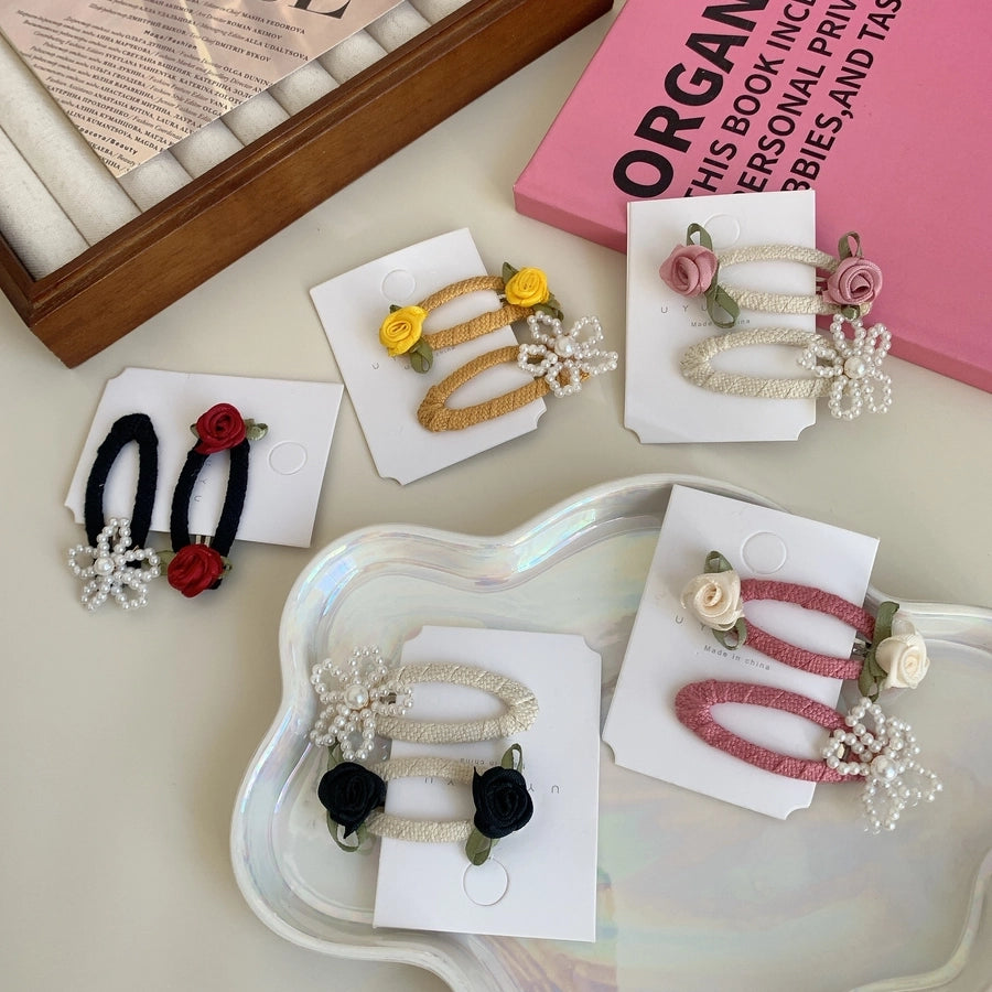 Women's Casual Simple Style Streetwear Flower Cloth Hair Clip