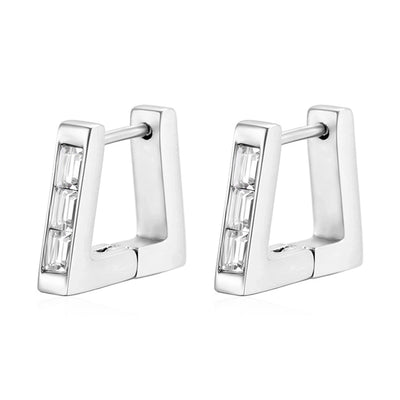 1 Pair Classic Style Geometric Plating Inlay 304 Stainless Steel Zircon 18K Gold Plated Earrings