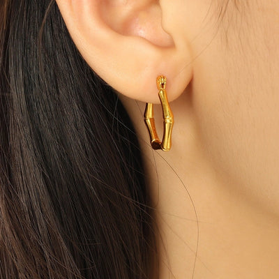 Jewelry IG Style Elegant Simple Style Geometric 304 Stainless Steel 18K Gold Plated Polishing Rings Earrings