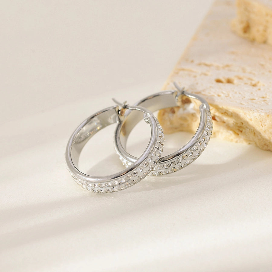 1 Pair Elegant Classic Style Circle 304 Stainless Steel Earrings