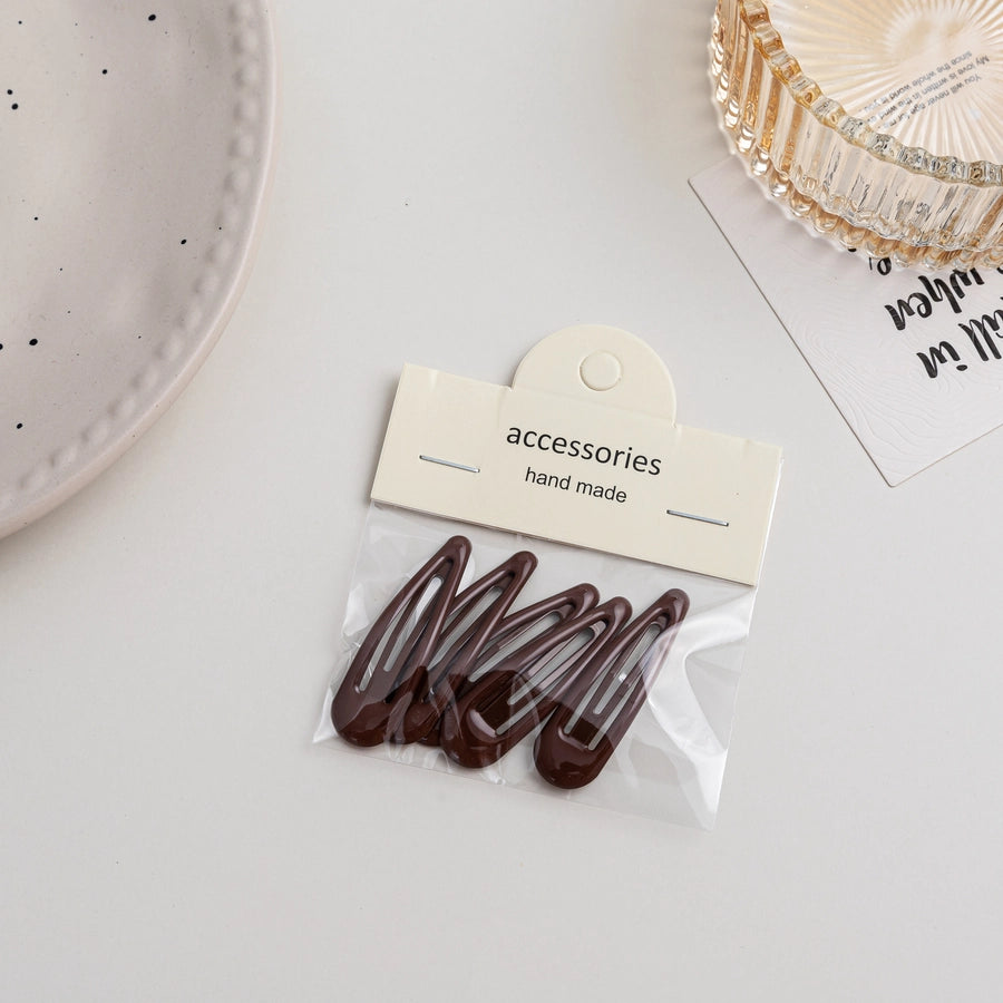 simple style solid color metal hollow out hair clip