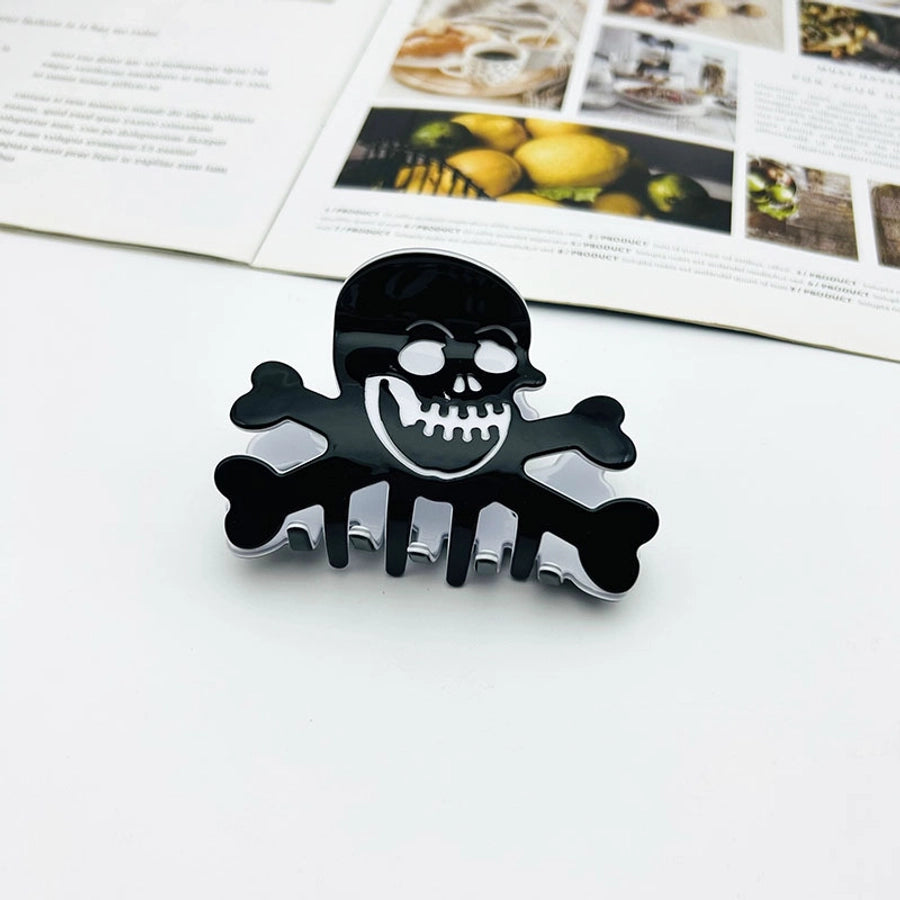 Halloween Original Design Women's Skull Arylic Carving Hair Clip Hair Claws
