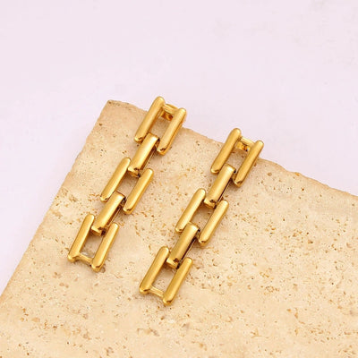 1 Pair Simple Style Commute Square 304 Stainless Steel 316 Stainless Steel  18K Gold Plated Drop Earrings