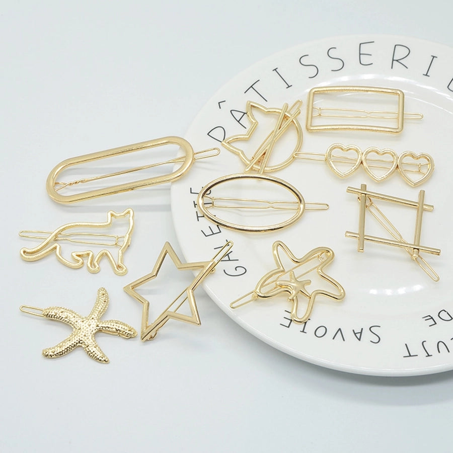 fashion geometric metal plating hair clip