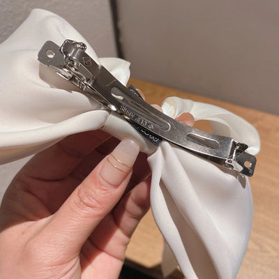 women's simple style bow knot cloth hair clip