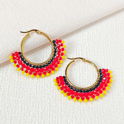 exclusive for  famous fan-shaped earrings original handmade beaded earrings  jewelry manufacturers supply