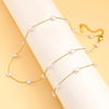 Jewelry Vacation Simple Style Heart Shape 304 Stainless Steel 18K Gold Plated Bracelets Necklace