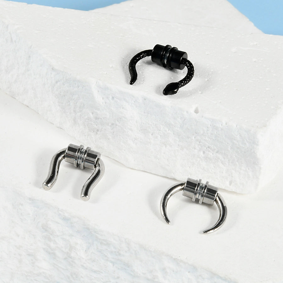 1 Piece Nose Rings & Studs Casual Streetwear Horns Snake-Shaped 304 Stainless Steel 18K Gold Plated Nose Rings & Studs